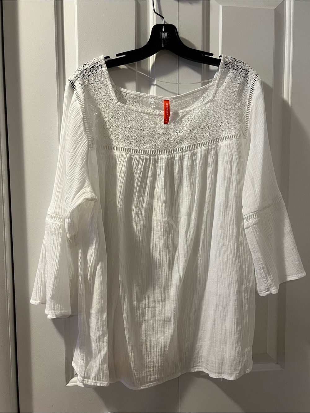 Joe Fresh White Lace Yoke Peasant Tunic